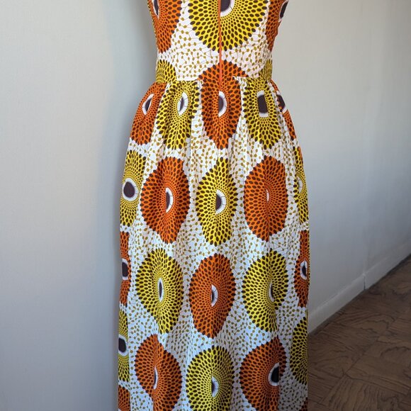 Wax Print Maxi Dress with Pockets - Picture 3 of 5
